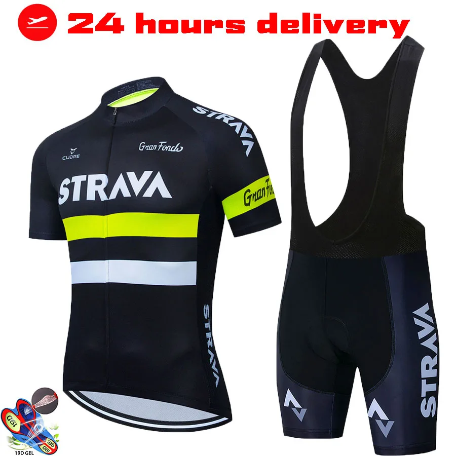 

new2021 Team STRAVA Cycling Jerseys Bike Wear clothes Quick-Dry bib gel Sets Clothing Ropa Ciclismo uniformes Maillot Sport Wear