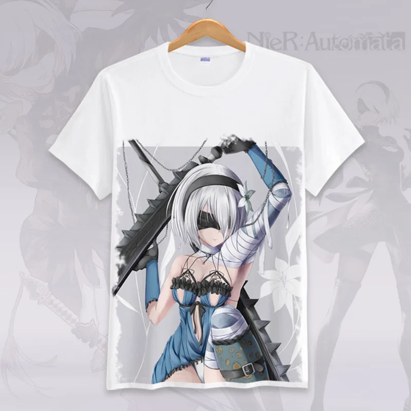 Футболка для косплея с японским аниме ниус: Automata 2B тип 9S Эмил летняя футболка