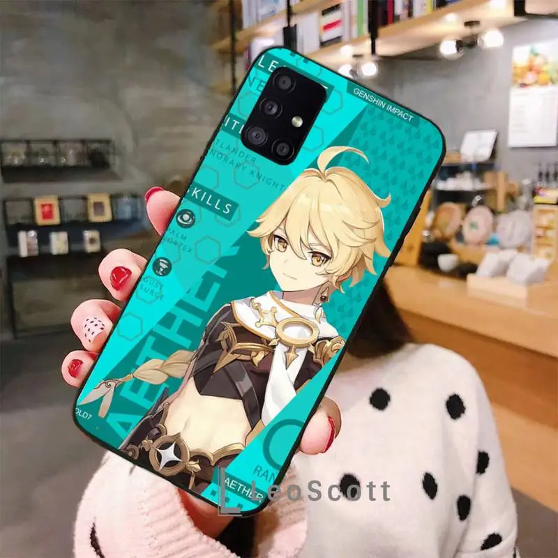 

Anime Genshin Impact Phone Case For Samsung A40 A50 A51 A71 A20E A20S S8 S9 S10 S20 Plus note 20 ultra 4G 5G