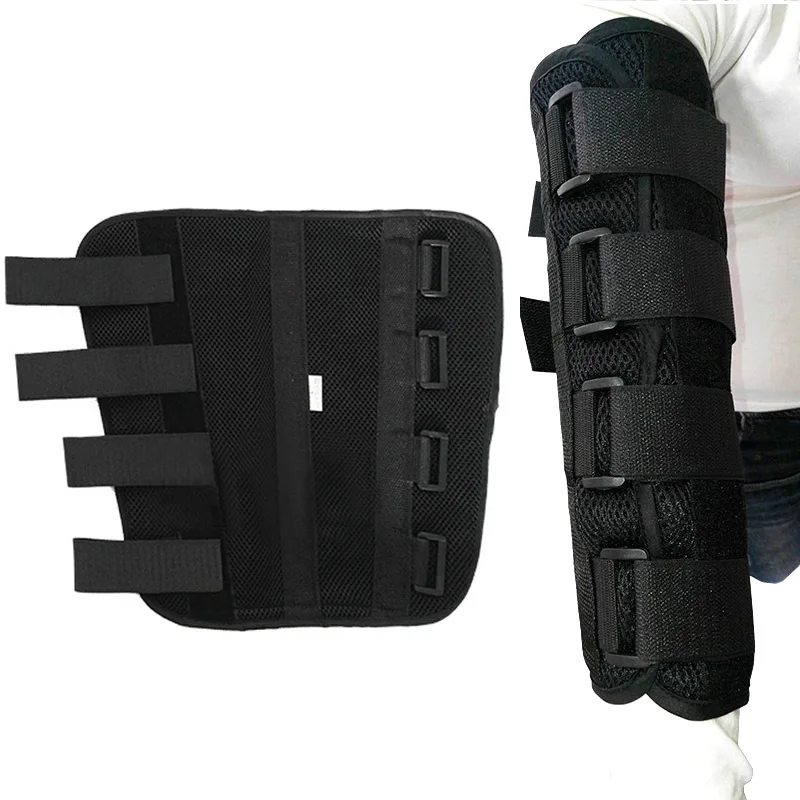 

Sport kneepad Adjustable Elbow Joint Recovery Arm Splint Brace Support Protect Band Belt Strap with3Fixed Steel Plates Knee pads