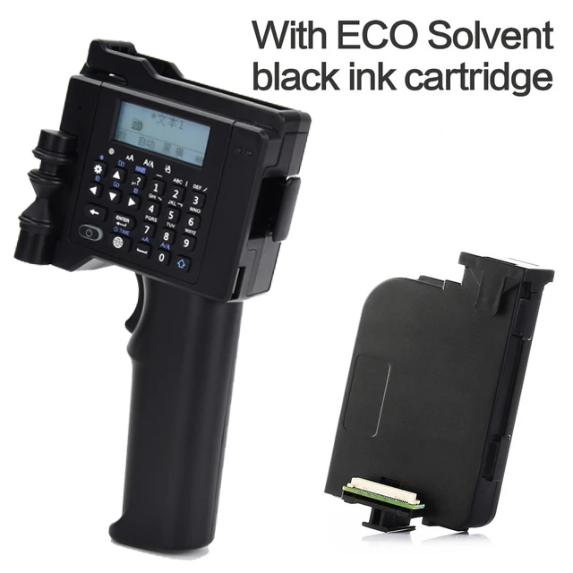 solvent ink black Английская прошивка Новая печатная машина штрих-код принтер растворитель Тип чернил портативный для QR код логотип штрих-код - Цвет: solvent ink black