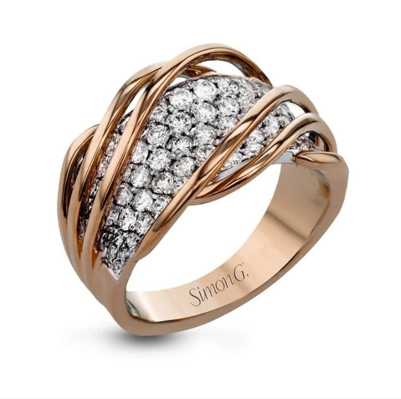 

2021 Trend Fashion Winding Full Diamond Ring Creative Men's Ring Women's Ring Couple Rings Cool Men Jewellery Bijouterie Female