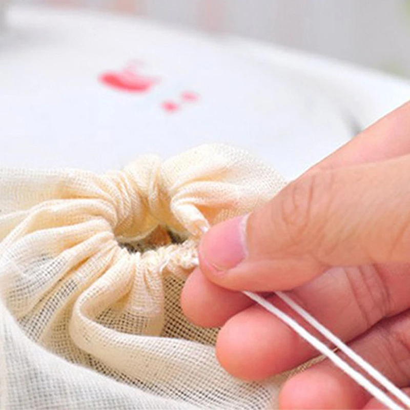 

10pcs 8*10cm Cotton Drawstring Straining Tea Cooking Separate Spice Filter Bag Food Grade Teaware Coffee Disposable Tea Bags