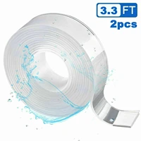 2pcs 1m nano tape double sided tape transparent reusable waterproof adhesive tapes cleanable kitchen bathroom supplies tape