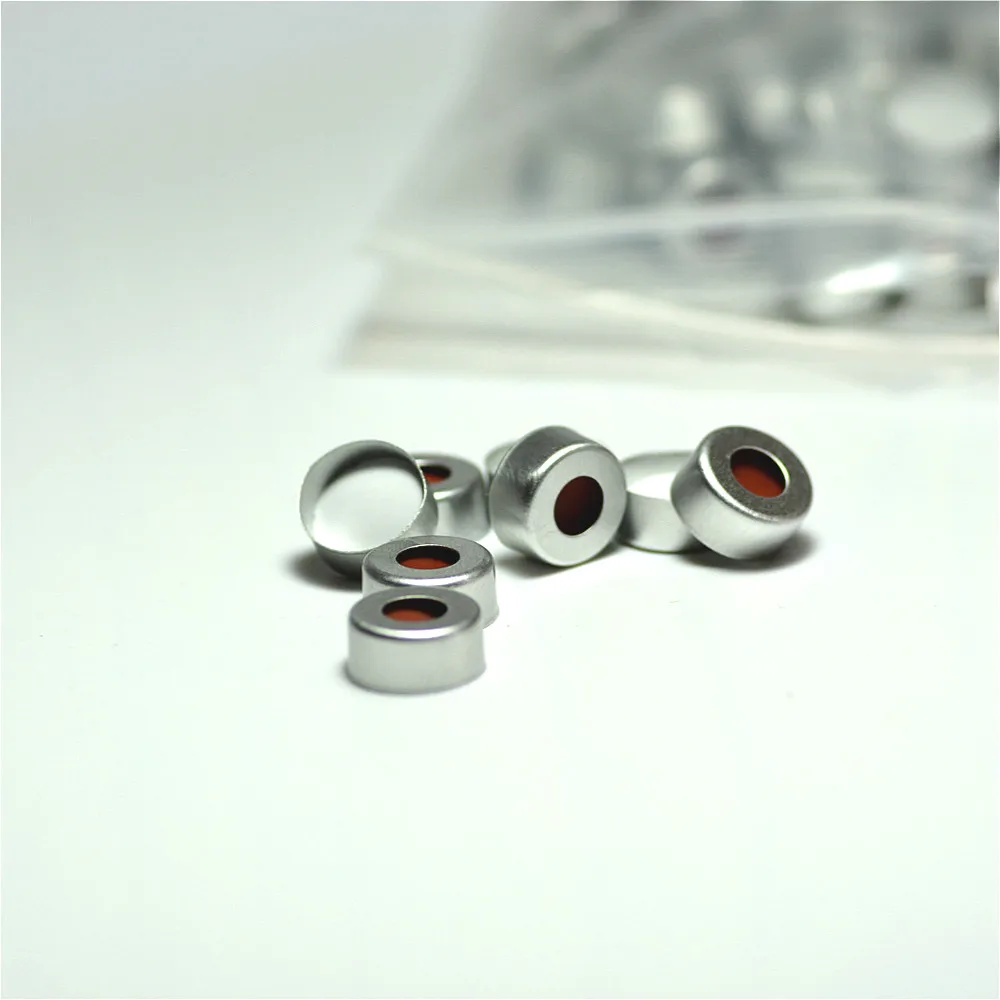 Hdspc Al crmp cap PTFE/Si sep 11 мм алюминиевая крышка s с Septa толщиной 1 для челюсти 5 мл 100/pk| |