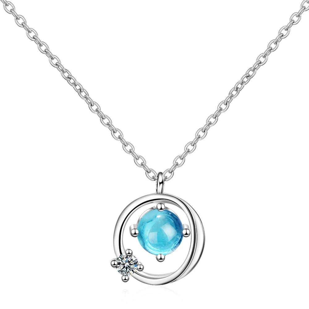 

Настоящие 925 стерлингового серебра ювелирные изделия звено цепи с украшением в виде кристаллов круглый ожерелье для женщин ожерелье-колье ...