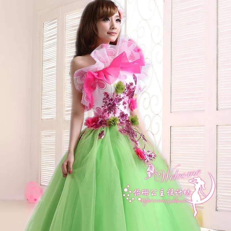 Женское платье в пол с жемчужинами Тюлевое для выпускного вечера 3d цветами V