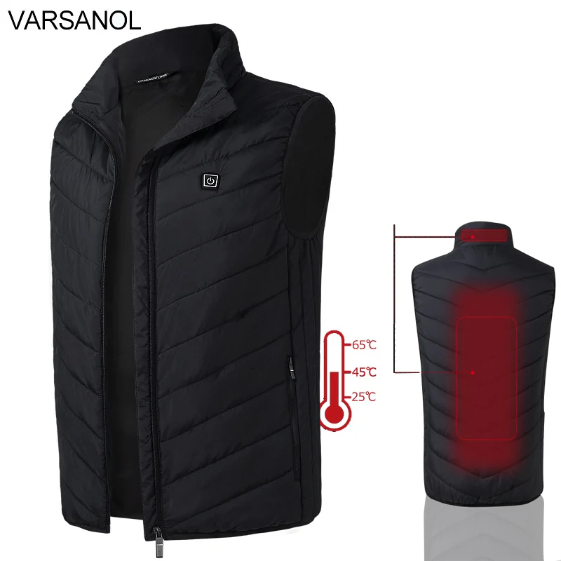 Жилет Varsanol мужской с подогревом куртка умный жилет USB-зарядкой однотонный