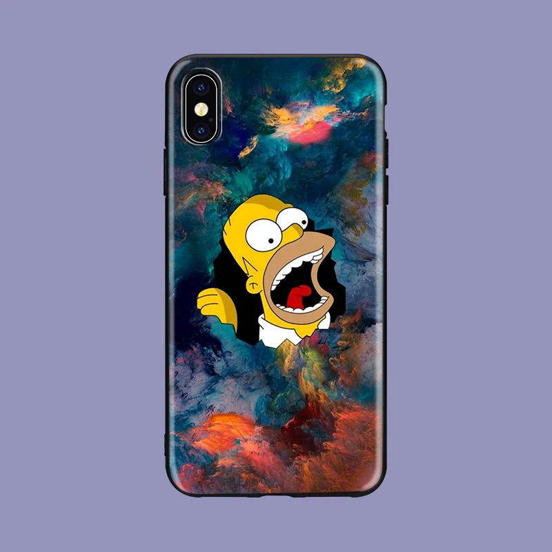 Симпсоны Забавные милые мультфильмы черный мягкий чехол для телефона из ТПУ чехол для iPhone11 pro 5 5S se 6 6s X Xs XR MAX 7 8 plus милый мультфильм - Цвет: XP11