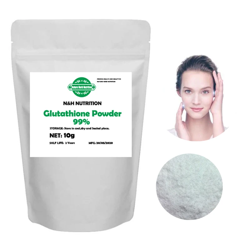 

High Quality 99% Glutathione (GSH) Powder Cosmetic Ingredients Whitening Anti-Aging DIY Skin Care Raw Material