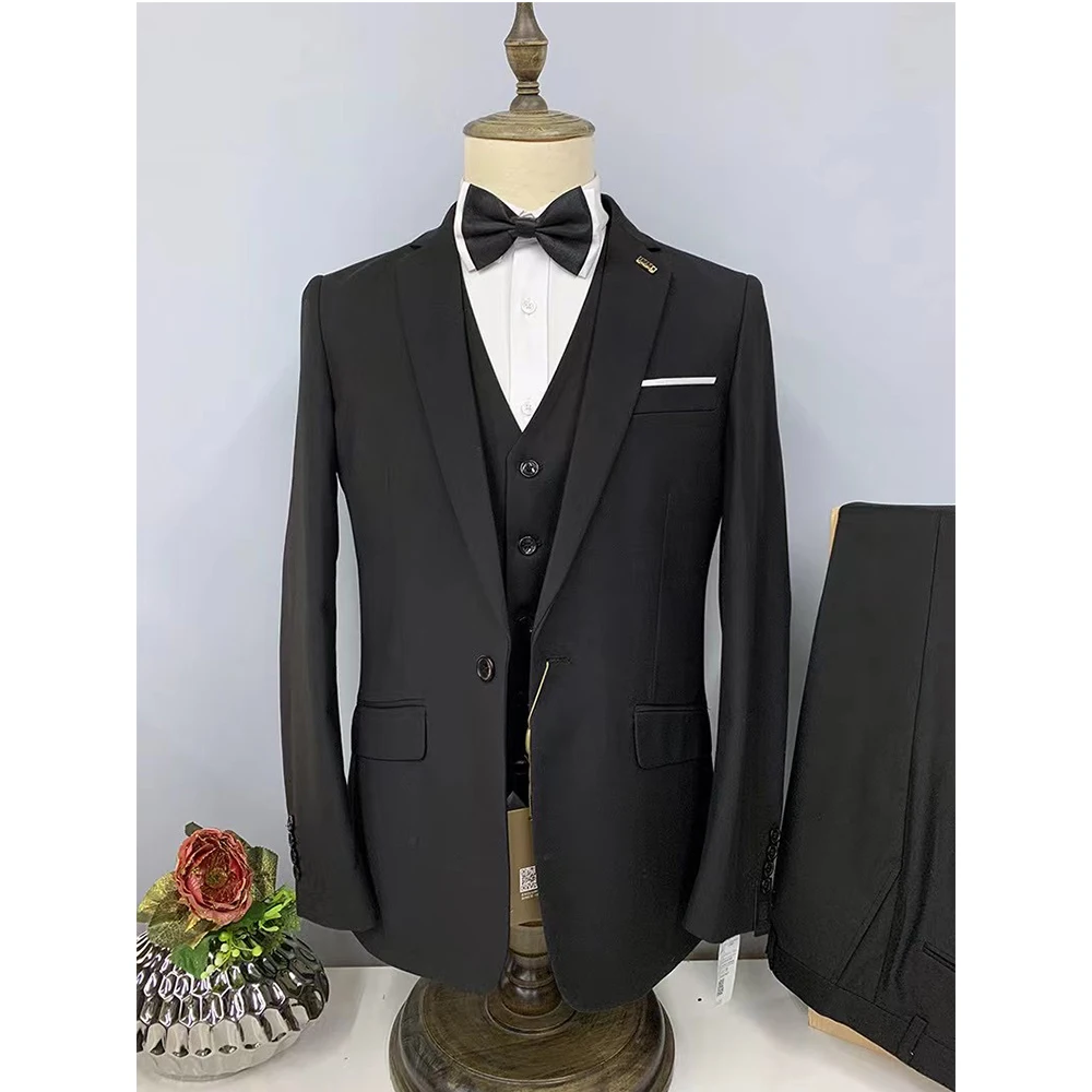 

3 Pieces Costume Man Fashion Suit Blazer +Vest +Pants Classic Suit Husband Party Wedding men groom suit for wedding