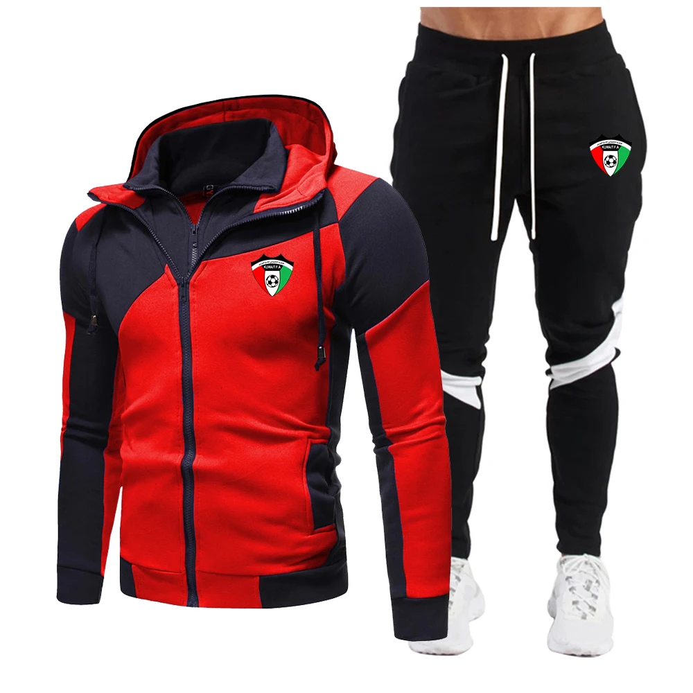 

Spring Autumn 2020 Men's Sweat Suit Set Tracksuit Men Outfit Full Sleeve Tops with Hood Outdoor Sport Wear Men's Hooded Suit