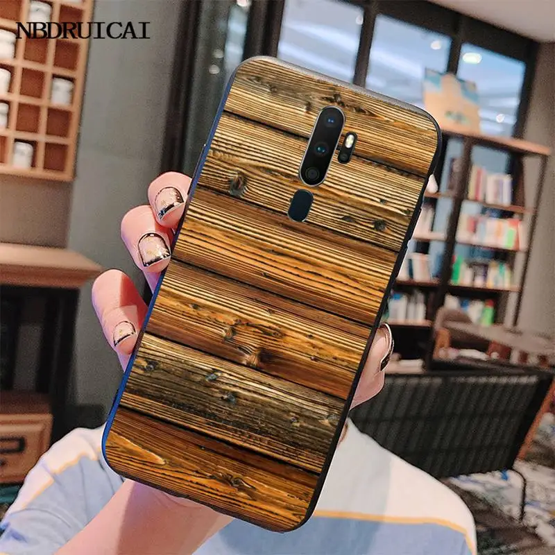 HPCHCJHM узор Текстура дерева черный мягкий чехол для телефона Capa Oppo A5 A9 2020 Reno Z Realme5Pro
