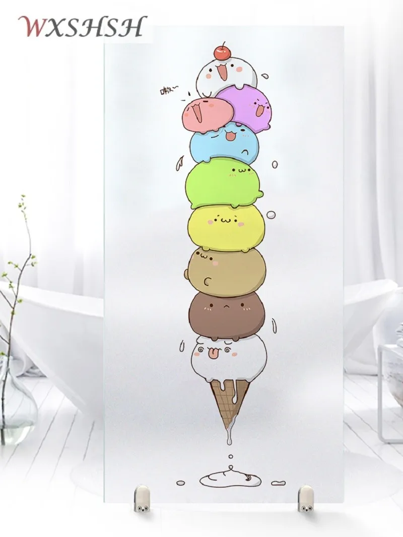 

Статическая липкая оконная наклейка по индивидуальному размеру, милое украшение для детской комнаты, матовая многоразовая Съемная стеклян...