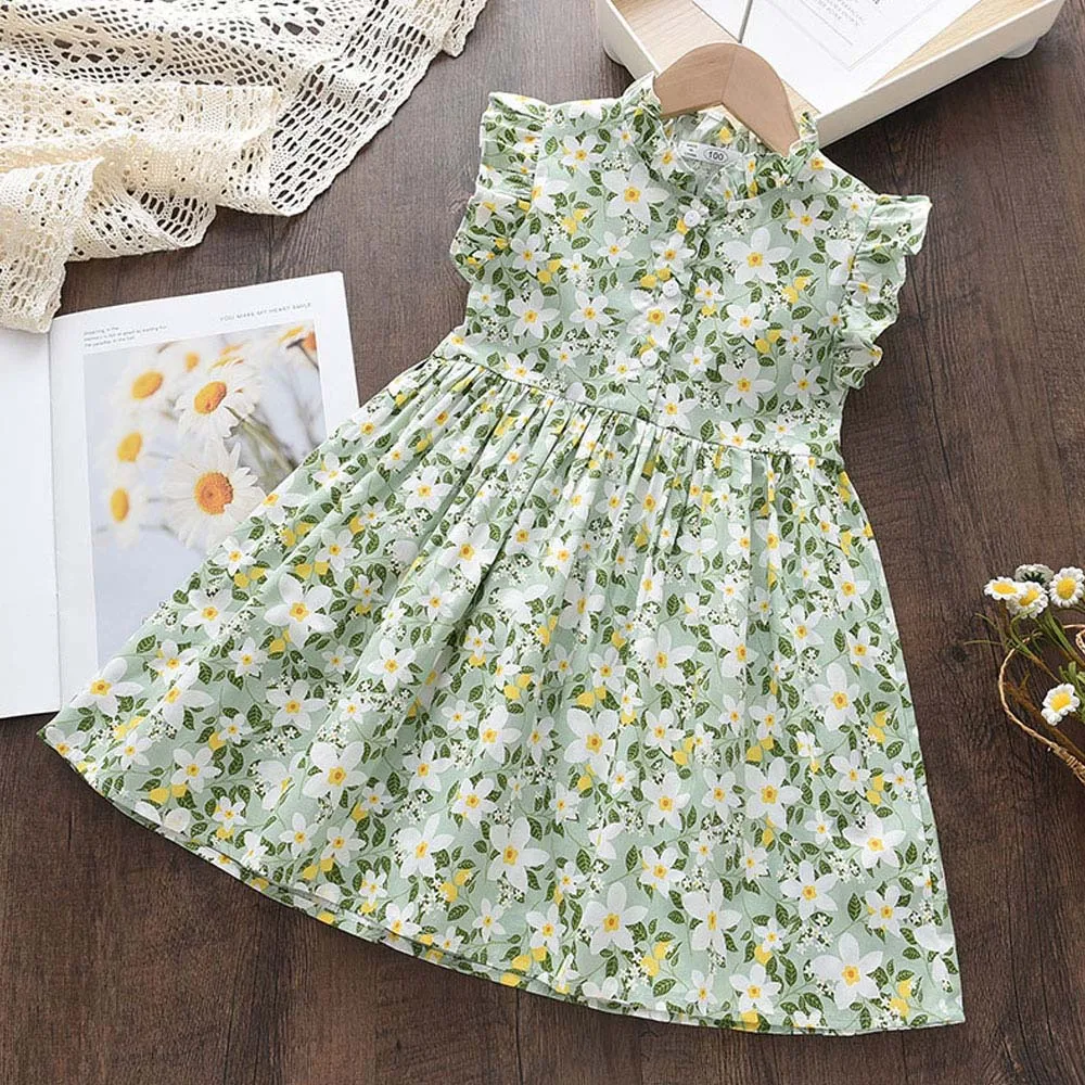 

Melario 2022 Girls Casual Dresses New Summer Floral Girls Dress Kids Baby Flowers Print Costumes Party Princess Vestidos 2-6Y