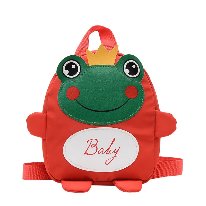 

Kindergarten cute backpack cartoon frog children's baby anti lost backpack gift wholesale customization