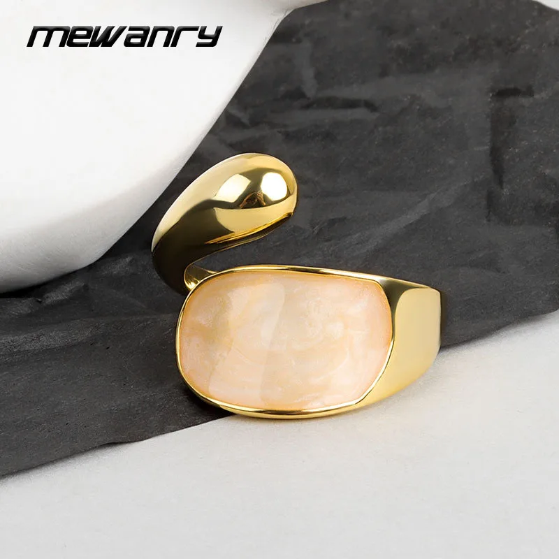 Mewanry 925 широкие кольца для женщин летние новые трендовые очаровательные