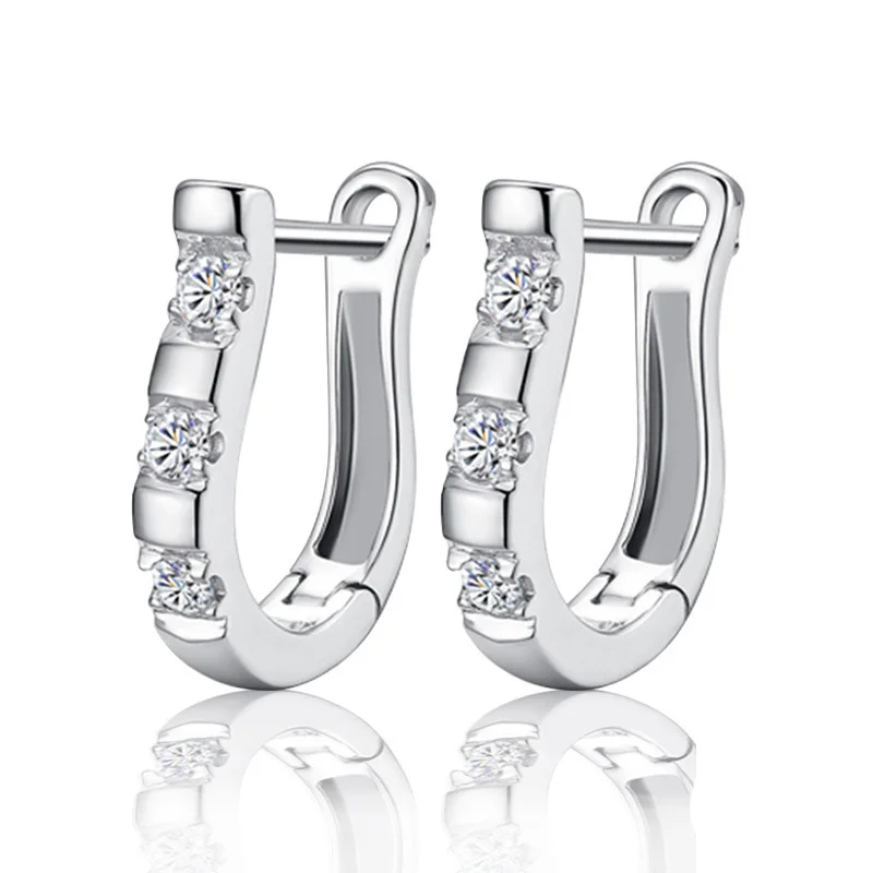 Модные серьги гвоздики серебряного цвета роскошные дизайнерские U с 6