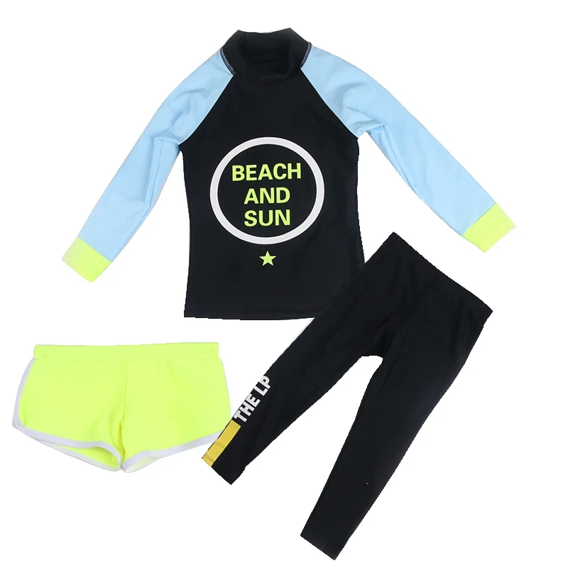 Купальник с длинным рукавом и разрезом для маленьких детей пляжный костюм
