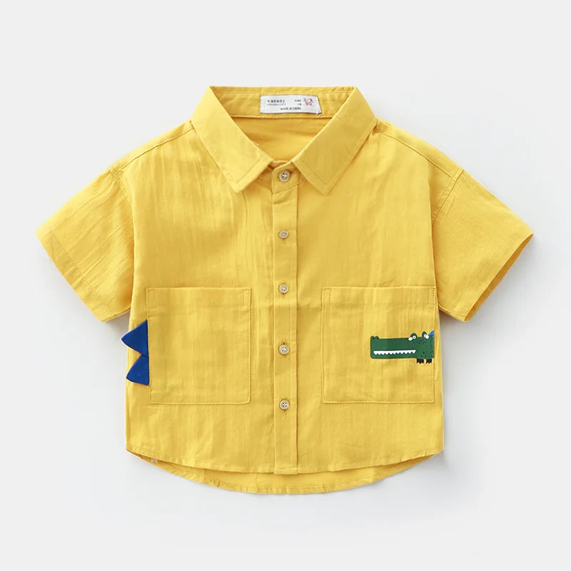 Summer Boys' Shirt Short Sleeve Children's Top Cartoon Cotton Toddler Boy Baby Blouse Girl | Мать и ребенок