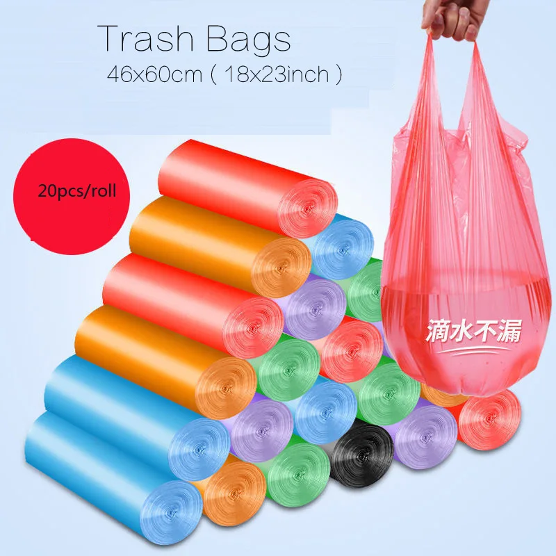 

10L 15 Liters Trash Bags - Plastic Rubbish Garbage Bag 46x60cm 18x23 inch Multi Color Waste Bin Bags for Bathroom,Beddroom