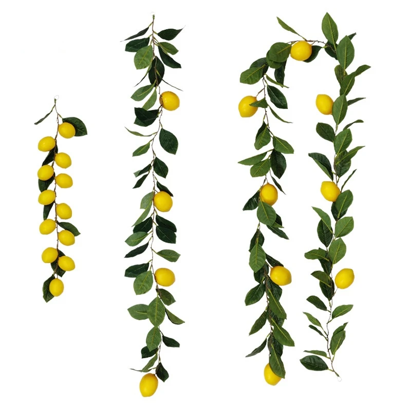 

DIY Artificial Plant Lemon Hanging Rattan Nordic Style Home Hotel Restaurant Office Fruit Decoration Hanging Green Plant Rattan