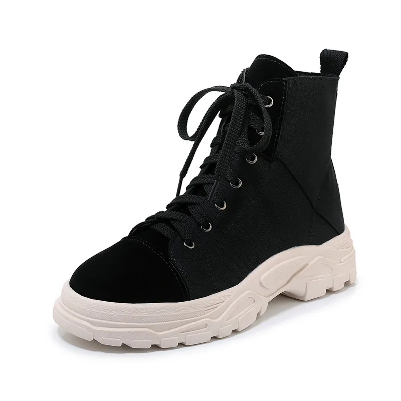 Женские парусиновые кроссовки YMECHIC черные бежевые повседневные спортивные на