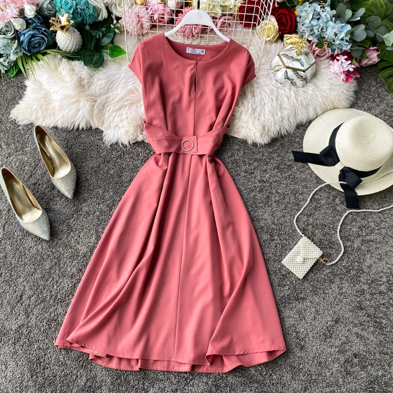 

Женское винтажное платье без рукавов, летнее платье с круглым вырезом в стиле ретро, 2020