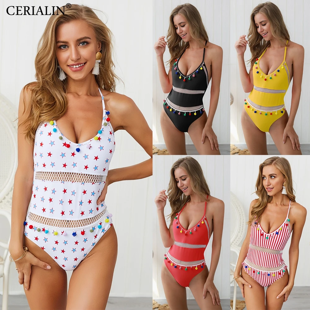 Высококачественный купальный костюм с открытой спиной для женщин Цельный