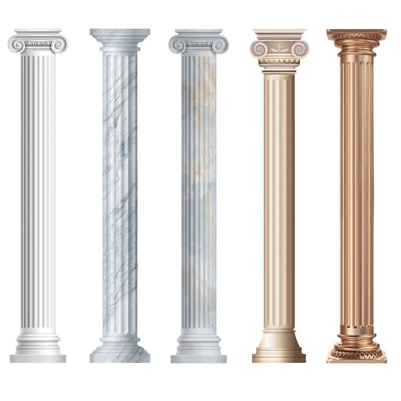 

3D Roman Column Self-adhesive Wallpaper TV sofa background wall decoration sticker PVC removable wallpaper 30x240cm Roman column