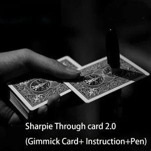 Sharpie через карту 2,0 (Мерцающая карта + Инструкция + ручка), волшебные трюки, сцена, магии, ментализм, иллюзия, трюк, реквизит