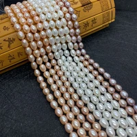 new aaa grade natural fresh water 5 6mm rice shaped pearl diy jewelry fashion necklace bracelet ladies jewelry accessories