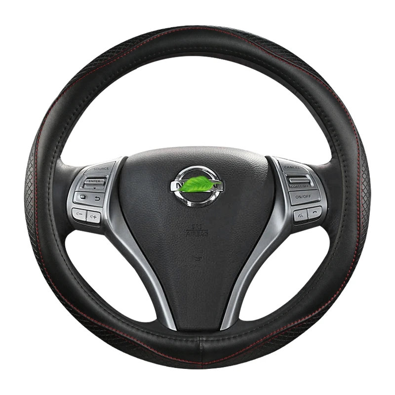 

Подлинный чехол рулевого колеса автомобиля для Nissan Versa Almera Primera Tiida Terrano Qashqai J10 350z Kicks Patrol Murano NV200 Xtrail