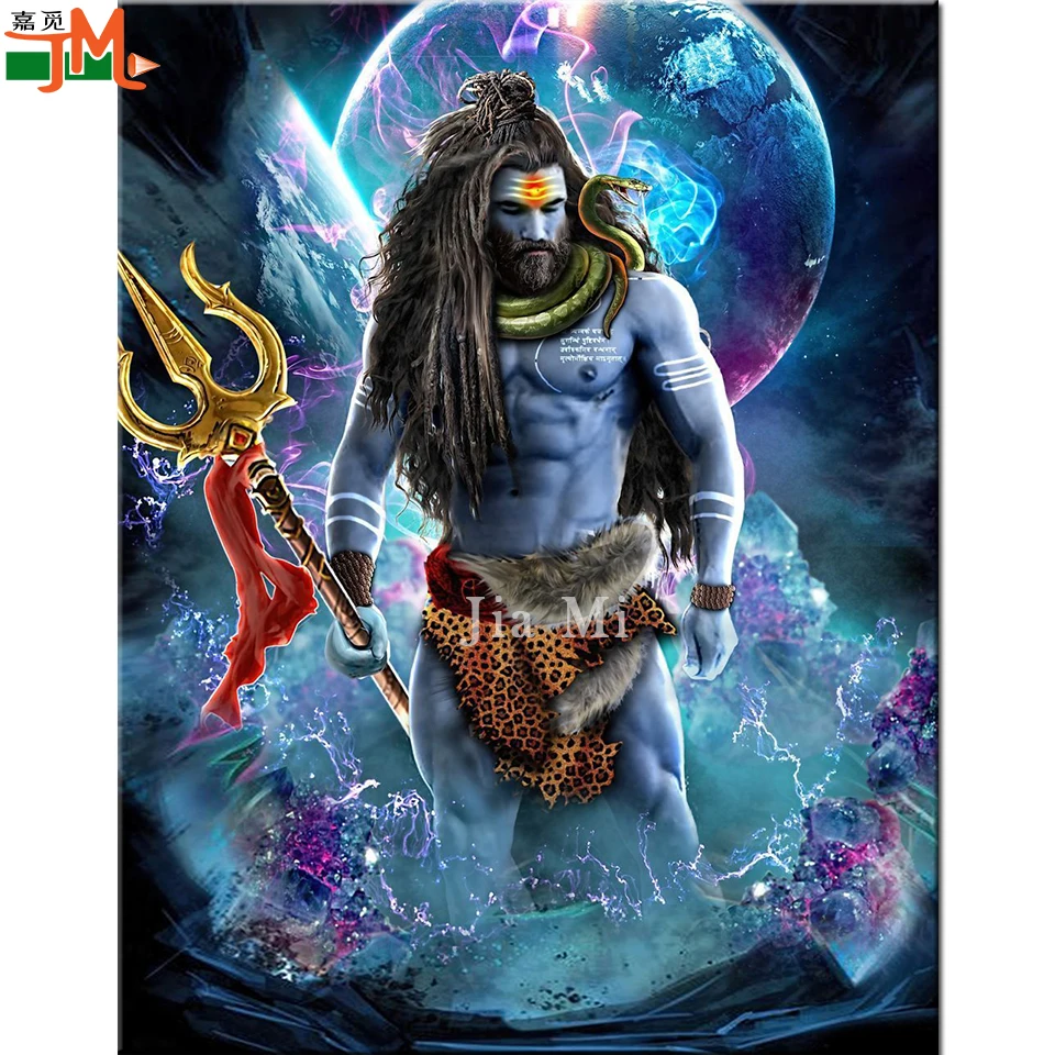 

Lord Shiva Diamond Mosaic 5D Diamond Painting Kit Full Square Round Drill Religious Figure Diamond Embroidery Fantasy Universe