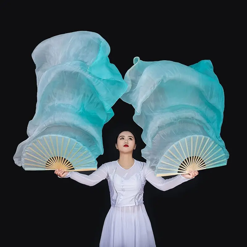 New Arrival Customized Women Silk Belly Dance Fan Veils Peacock Vertical Gradient Light Pair 1.8mx0.9m (70&quotx35&quot) | Тематическая