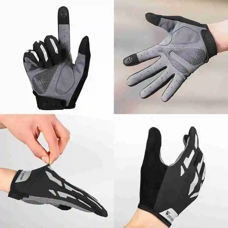 

Cycling Reflective Gloves, Long Fingers, Shock Absorption, Breathable, Mountain Riding Must Be Equipped