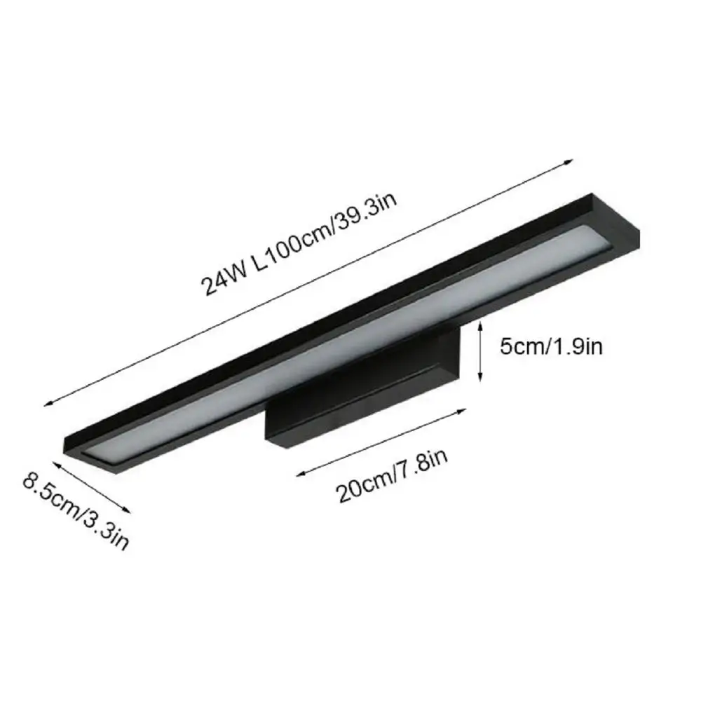 90V - 265V 24 Вт 100 см светодиодный зеркало с подсветкой led лампа длинные большие Винтаж