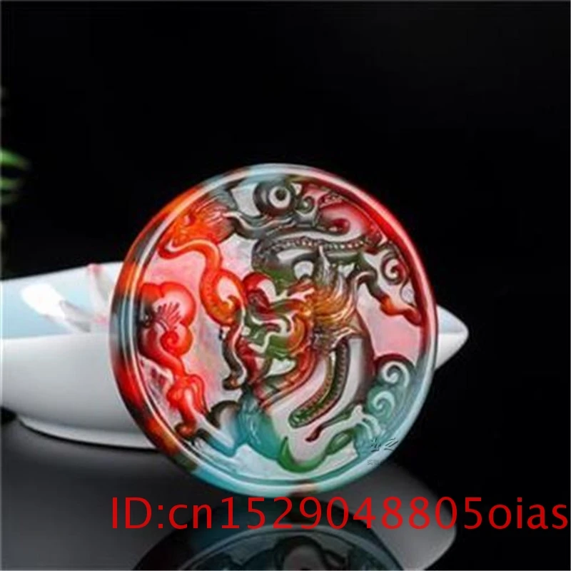 Китайский Кулон природного цвета с нефритовым драконом ожерелье ручной работы