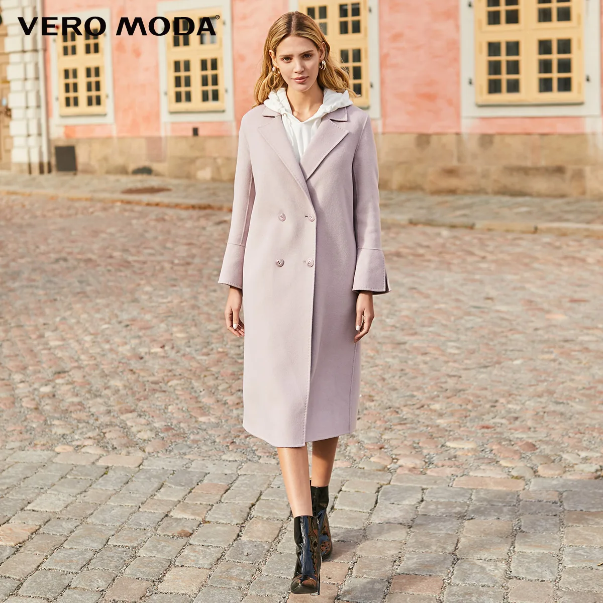 Женское шерстяное двухстороннее пальто Vero Moda 100% шерсть | Женская одежда