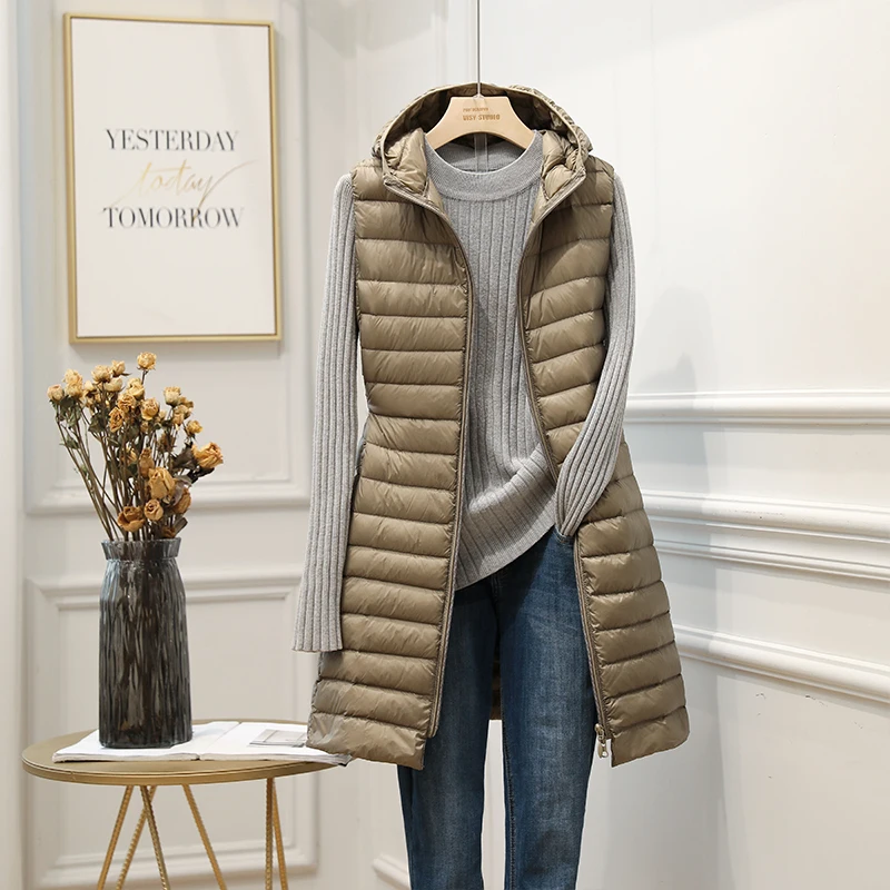 Fitaylor Зимний новый женский ультра-светильник на белом утином пуху куртка молнии