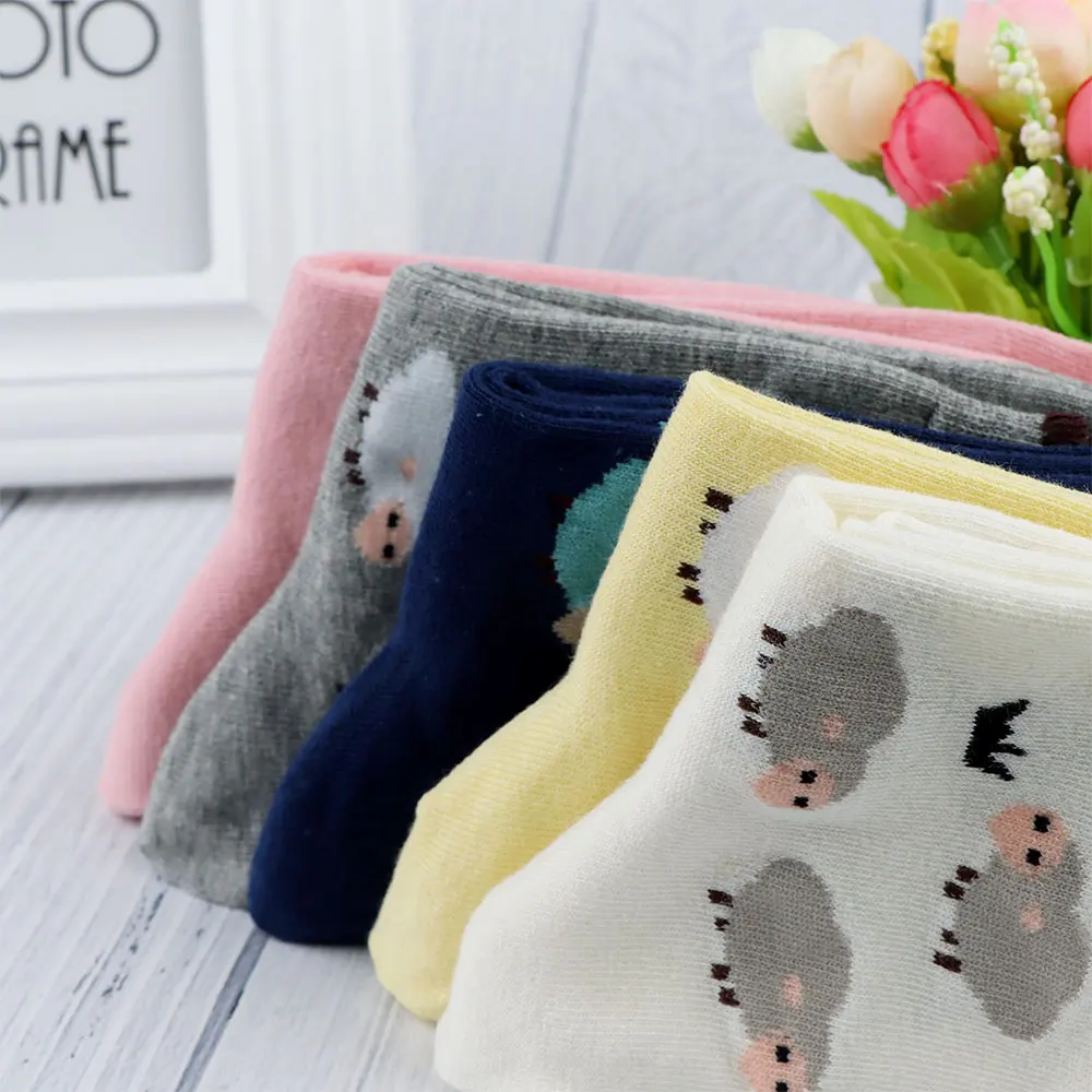 Милая мультяшная овечка дизайн женские хлопковые носки для девочек зима-осень