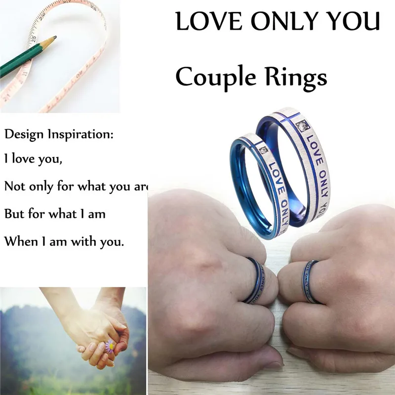 Обручальные кольца из нержавеющей стали обручальные с гравировкой Love Only You