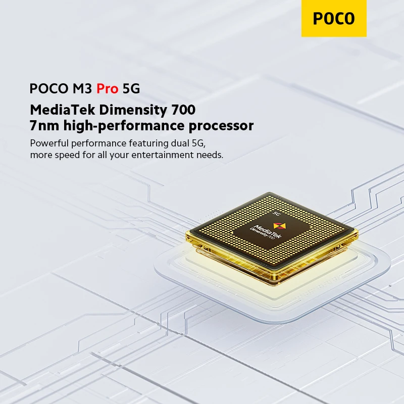 Global Version POCO M3 Pro 5G Smartphone 64GB/128GB 90Hz 6.5”FHD+ DotDisplay 48MP Triple Camera Dimensity 700 Octa Core NFC |