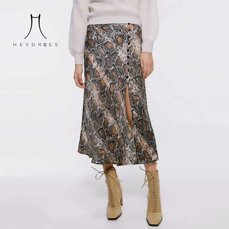 Женская винтажная однобортная юбка Heydress Повседневная Уличная Юбка миди со