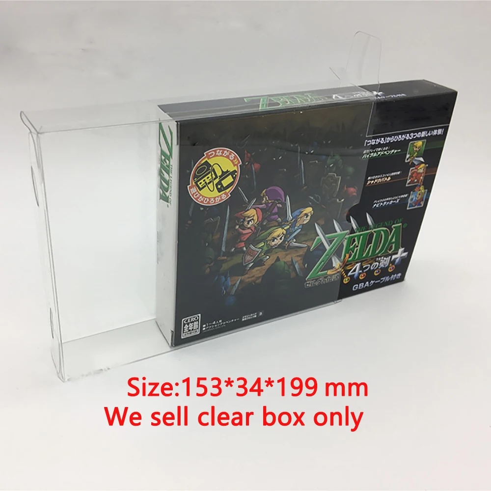 10PCS  Transparent Display Box For NGC The Legend of Zelda Four Swords Online Bundle Version Collection Protective Box