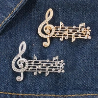 exquisite and luxurious diamond jewelry musical note staff diamond beating note brooch womens sweater decorative pins