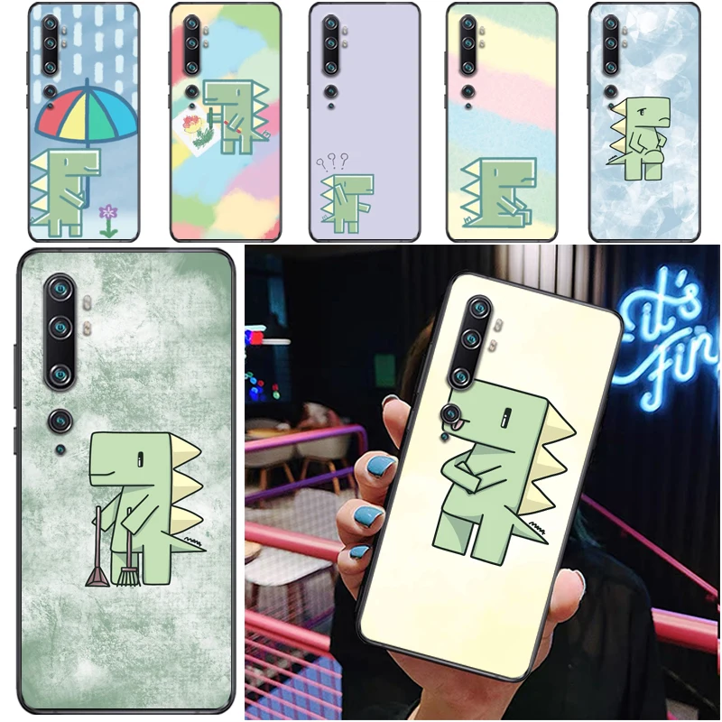 

Cute Flowers Couples Dinosaur Funny Color Painting Phone Case For Xiaomi CC9 Pro CC9e Back Cover Soft TPU Carcasa Coque