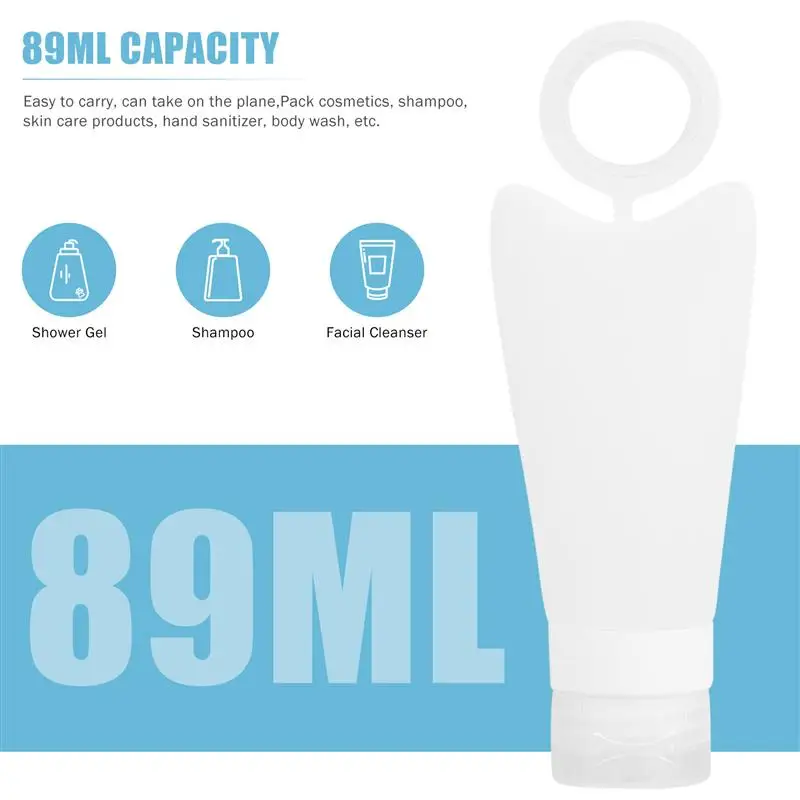 

1 Set of 2 Cosmetic Silicone Dispensers Travel Bottles for Cream Shampoo Oil Empty Dispenser Bottles Travel Bottle Wholesale