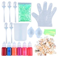 1 set professional epoxy resin diy materials kit with pigment disposable gloves measuring cup jewelry making tools
