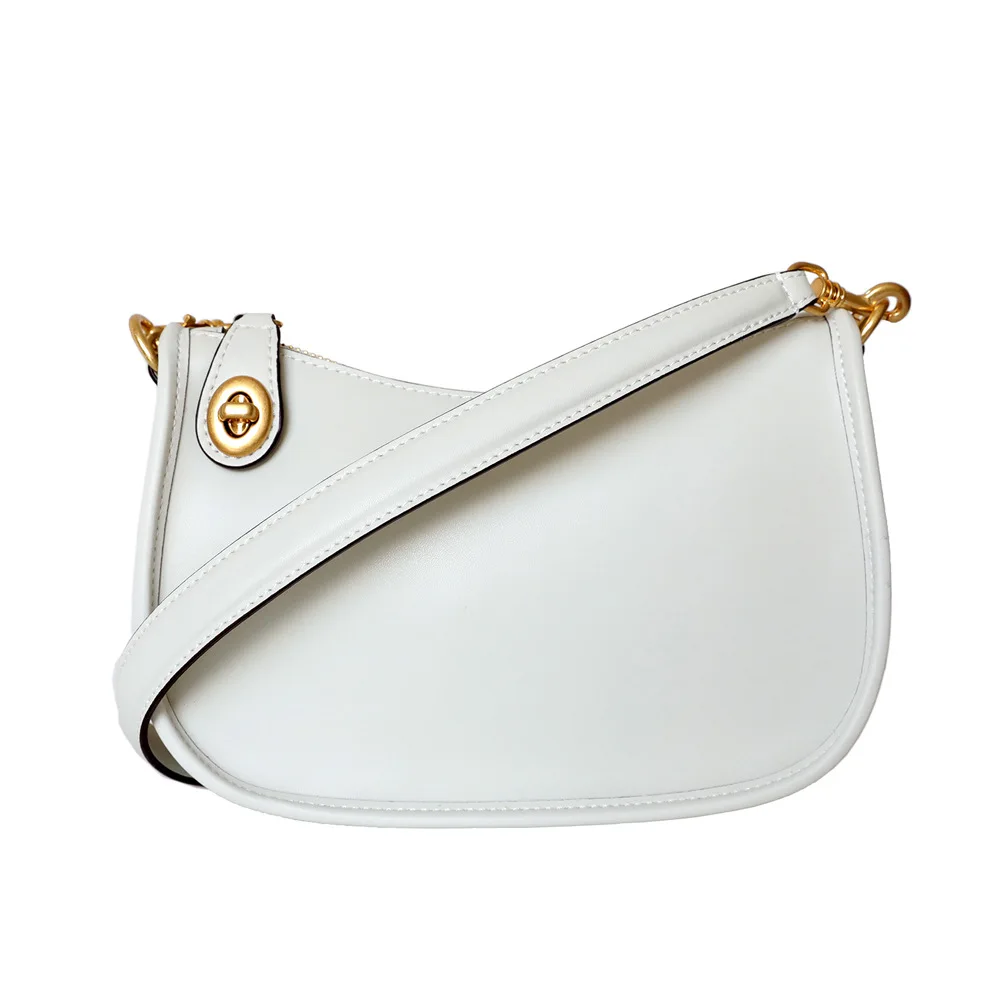 

New Lock Baguette Shoulder Bags 2021 Women's Brand Genuine Leather High Quality Fashion Female Bag Luxury Designer Handbag